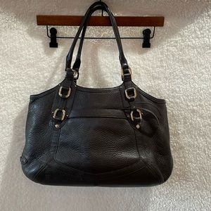 Cole Haan brown leather satchel.